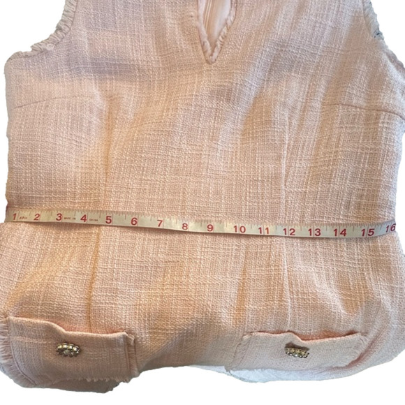 NWT Karl Langerfeld Paris Sleeveless Tonal Tweed Pink Sheath Women’s Dress Sz 8 - Picture 15 of 16